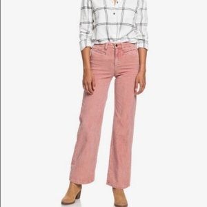 ROXY PINK CORDUROY FLARE PANTS